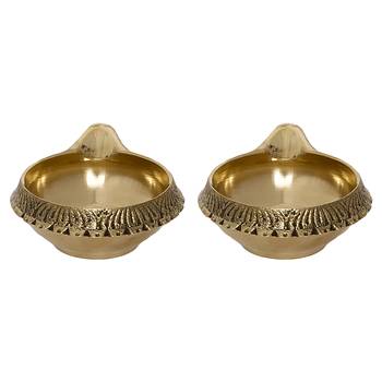 Set of  Auspicious Handcrafted Brass Diya 6