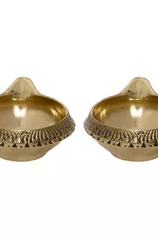 Set of  Auspicious Handcrafted Brass Diya