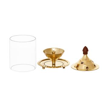 Brass Akhand Diya with Glass 6