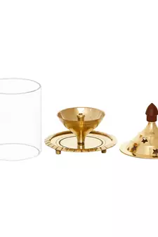 Brass Akhand Diya with Glass