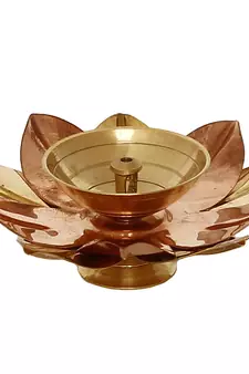 Large 6 Inch Floral Shape Metal Diya