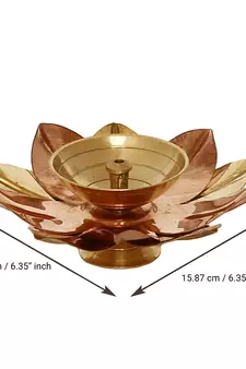 Large 6 Inch Floral Shape Metal Diya