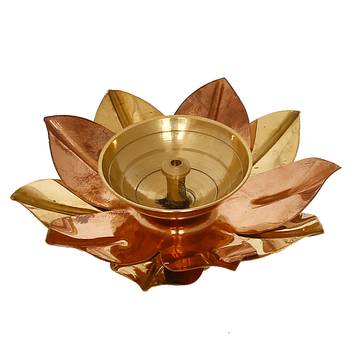 Large 6 Inch Floral Shape Metal Diya 5
