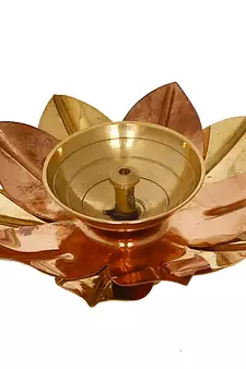 Large 6 Inch Floral Shape Metal Diya