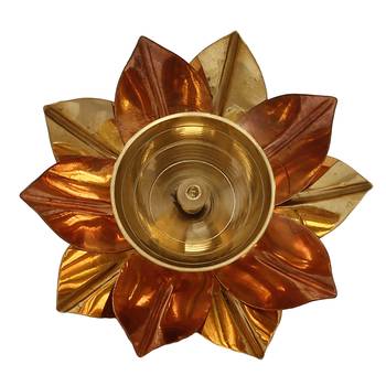 Large 6 Inch Floral Shape Metal Diya 6