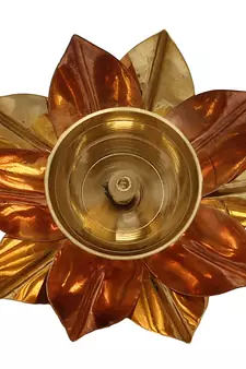 Large 6 Inch Floral Shape Metal Diya