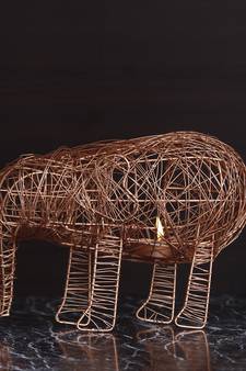 Elephant Shape Decorative Handcrafted Metal Mesh Tea Light Holder