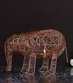 Elephant Shape Decorative Handcrafted Metal Mesh Tea Light Holder