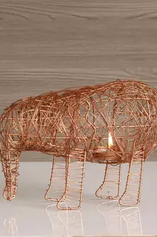 Elephant Shape Decorative Handcrafted Metal Mesh Tea Light Holder