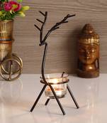 Deer Shape Decorative Handcrafted Metal Black Tea Light Holder