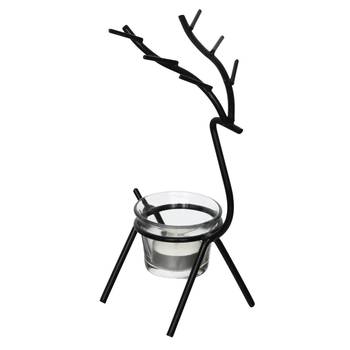 Deer Shape Decorative Handcrafted Metal Black Tea Light Holder 3