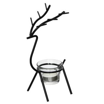 Deer Shape Decorative Handcrafted Metal Black Tea Light Holder 5