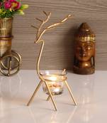 Deer Shape Decorative Handcrafted Metal Golden Tea Light Holder