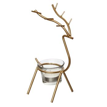 Deer Shape Decorative Handcrafted Metal Golden Tea Light Holder 3