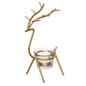 Deer Shape Decorative Handcrafted Metal Golden Tea Light Holder 5
