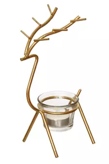 Deer Shape Decorative Handcrafted Metal Golden Tea Light Holder