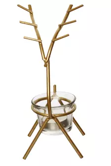 Deer Shape Decorative Handcrafted Metal Golden Tea Light Holder