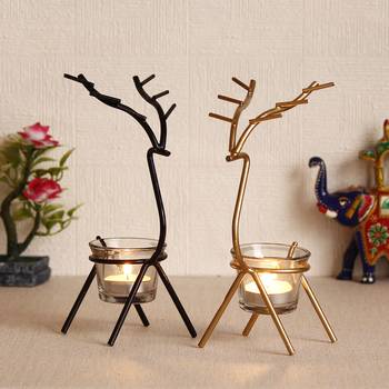Set of  Deer Shape Decorative Handcrafted Metal Tea Light Holder 1
