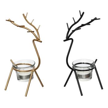 Set of  Deer Shape Decorative Handcrafted Metal Tea Light Holder 3