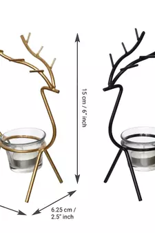 Set of  Deer Shape Decorative Handcrafted Metal Tea Light Holder