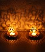 Set of  Ganesha and Laxmi Shadow Tea Light Holder