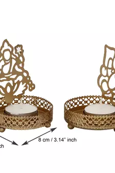 Set of  Ganesha and Laxmi Shadow Tea Light Holder