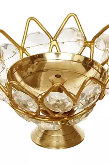 Set of 4 Lotus Shape Crystal Tea Light Holder