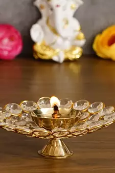 Bowl Shape Crystal Tea Light Holder  Small