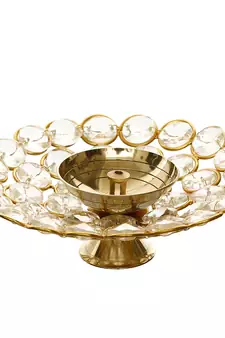 Bowl Shape Crystal Tea Light Holder  Small