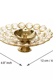 Bowl Shape Crystal Tea Light Holder  Small