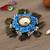 Mor Pankh with Blue Flowers Handcrafted Decorative Tea Light Holder