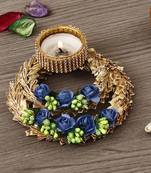 Blue Floral Designer Handcrafted Tea Light Holder