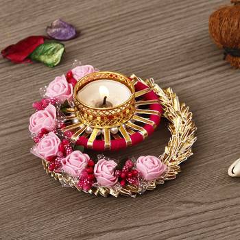 Designer Handcrafted Floral Tea Light Holder 1