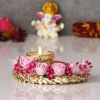 Designer Handcrafted Floral Tea Light Holder 3