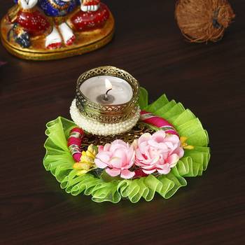 Designer Handcrafted Floral Tea Light Holder 1