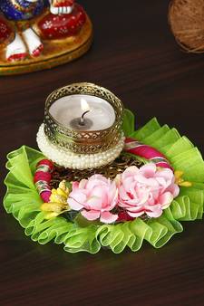 Designer Handcrafted Floral Tea Light Holder