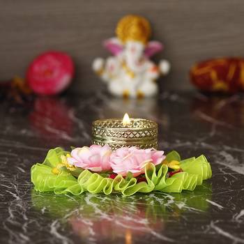 Designer Handcrafted Floral Tea Light Holder 2