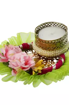 Designer Handcrafted Floral Tea Light Holder