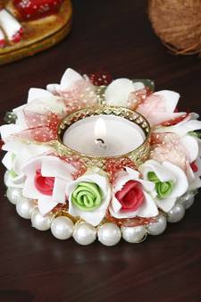 Designer Handcrafted Floral Tea Light Holder