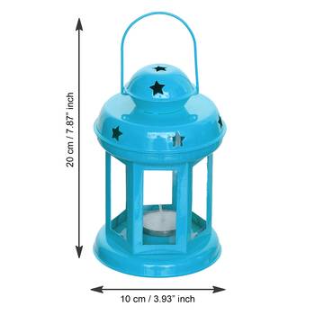 Set of  Blue and White Tea Light Holder Lantern 4
