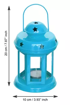 Set of  Blue and White Tea Light Holder Lantern