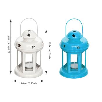 Set of  Blue and White Tea Light Holder Lantern 5