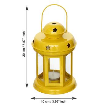 Set of  Blue and Yellow Tea Light Holder Lantern 5