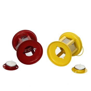 Set of  Yellow and Red Tea Light Holder Lantern 6