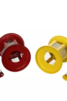 Set of  Yellow and Red Tea Light Holder Lantern