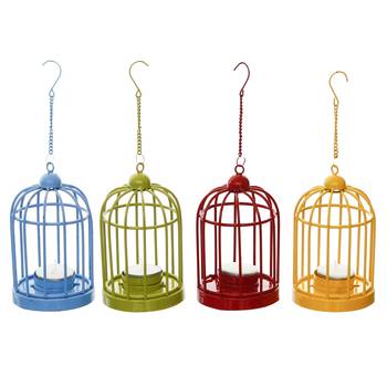 Set of 4 Colors Cage Tea Light Holder with Hanging Chain 3