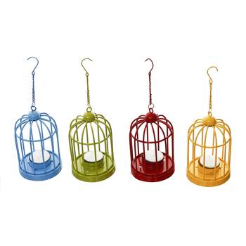 Set of 4 Colors Cage Tea Light Holder with Hanging Chain 5