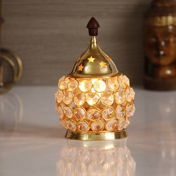 Crystal and Brass Akhand Diya 1