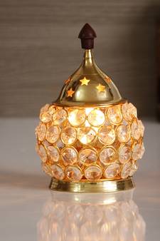 Crystal and Brass Akhand Diya