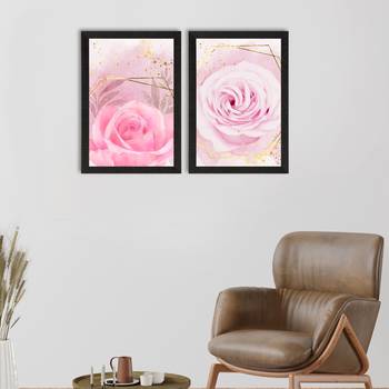 Pink Rose Pastel Set of  Satin Matt Texture UV Art Painting 1